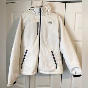 The North Face Women’s Large Insulated Jacket white teal
